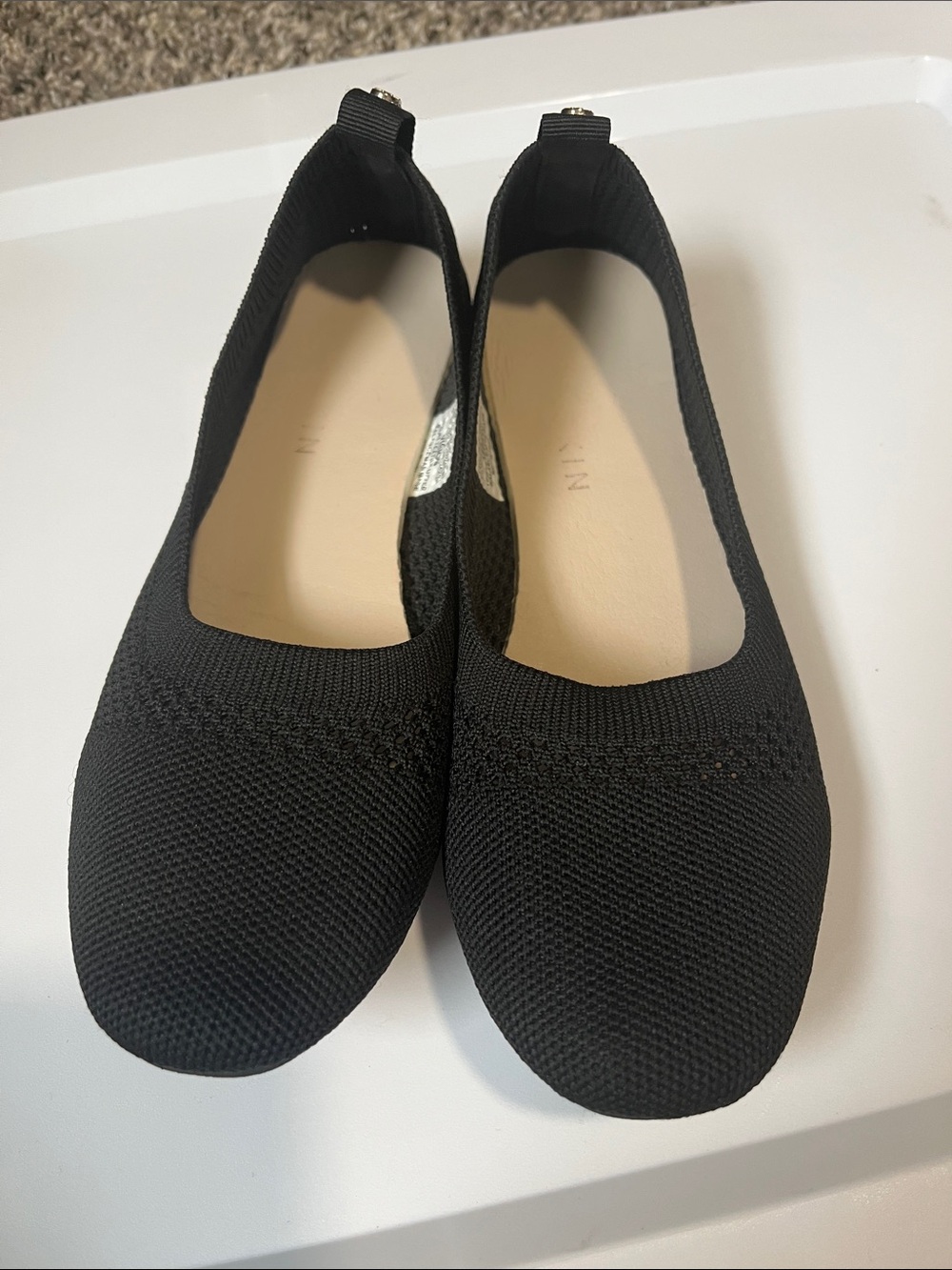 Women's Black Knit Ballet Flats